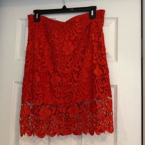 Leith crochet skirt, coral color